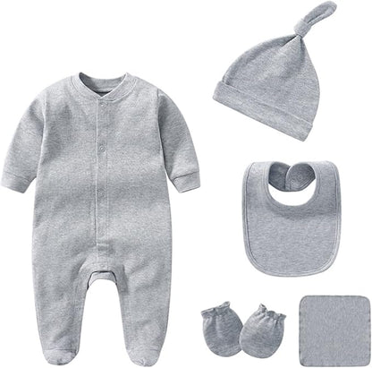 Baby Unisex Baby Cotton Layette Set Gift for Baby Boys Girls Accessories Set Newborn Essentials 0-12 Months