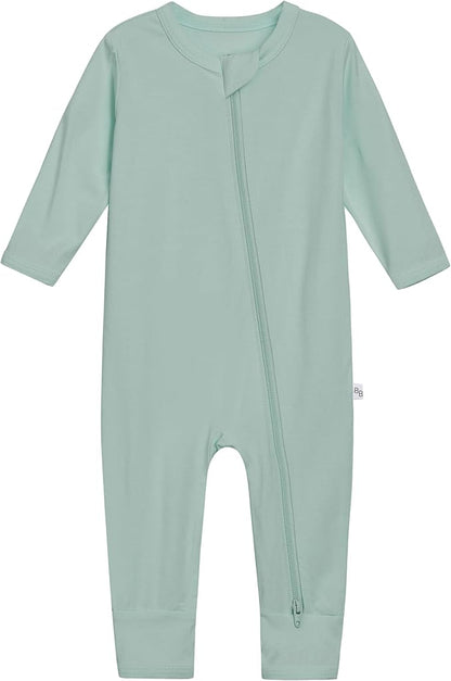 Baby Zippered Rompers Newborn Pajamas Sleepers Long Sleeve Jumpsuits Infant Zipper Romper-Viscose from Bamboo