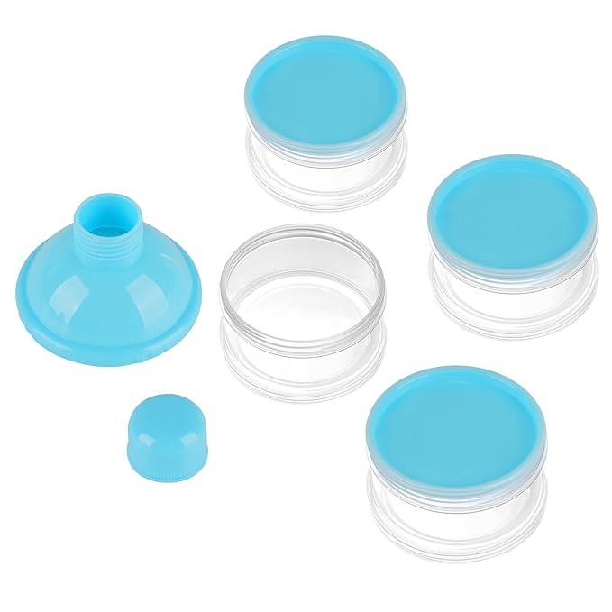Accmor Formula Dispenser On The Go, 4 Compartments Stackable Formula Container for Travel, Baby Milk Powder Kids Snack Container, BPA Free ﻿