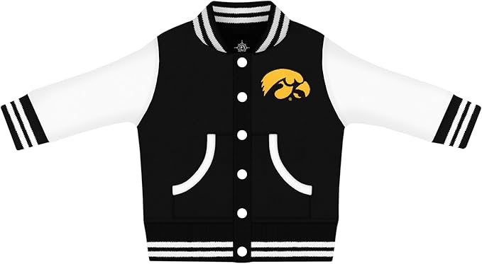 Creative Knitwear College Baby Varsity Jacket Lightweight - Team Logo, Multiple Colors, Unisex, (0 Months - 4T)