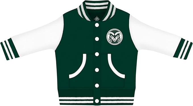 Creative Knitwear College Baby Varsity Jacket Lightweight - Team Logo, Multiple Colors, Unisex, (0 Months - 4T)