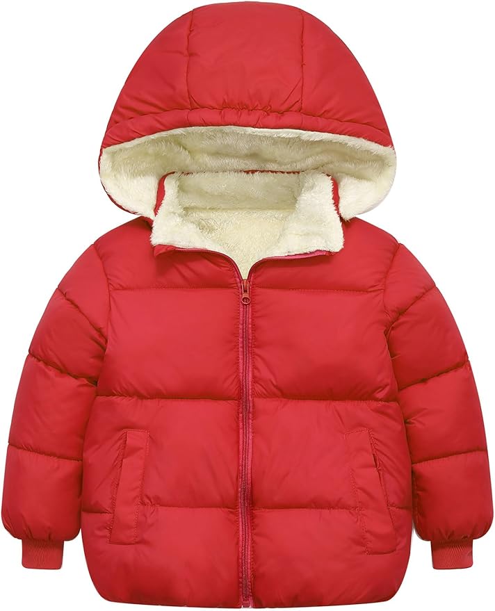TUONROAD 1-6T Baby Girl Boy Winter Fleece Coats Toddler Warm Puffer Jackets Kids Down Alternative Outerwear