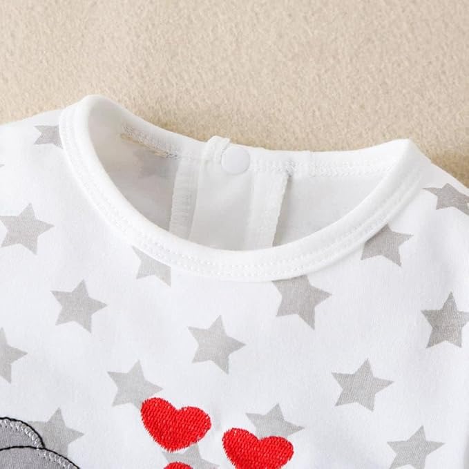 Cute Giraffe + Zebra With Floral Print Long Sleeve Baby Girl Clothes White Jumpsuit For Baby One-Piece Romper