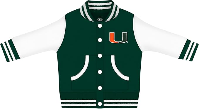 Creative Knitwear College Baby Varsity Jacket Lightweight - Team Logo, Multiple Colors, Unisex, (0 Months - 4T)