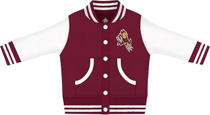 Creative Knitwear College Baby Varsity Jacket Lightweight - Team Logo, Multiple Colors, Unisex, (0 Months - 4T)