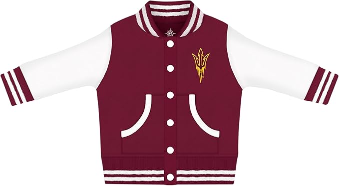 Creative Knitwear College Baby Varsity Jacket Lightweight - Team Logo, Multiple Colors, Unisex, (0 Months - 4T)