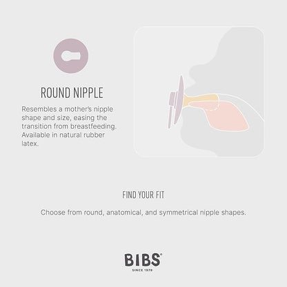 BIBS Pacifiers - Colour 4 Pack | Round Nipple Baby Pacifier | BPA Free Natural Rubber Latex Soother | Made in Denmark | Size 0-6 Months | Garden Colors