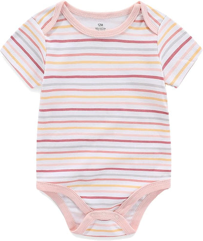 Unisex Baby Cotton Bodysuits 4-pack Short Sleeve Newborn Clothes