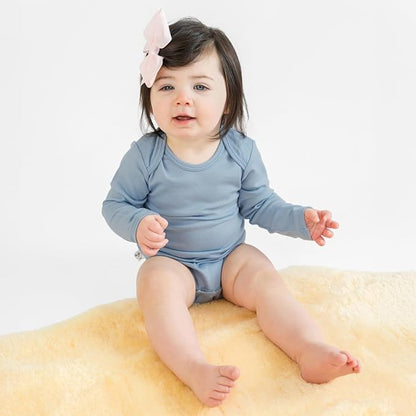 Woolino 100% Superfine Merino Wool Baby Bodysuit - Long Sleeve Bodysuit for Boy and Girl - Tagless Neck Bodysuit for Unisex