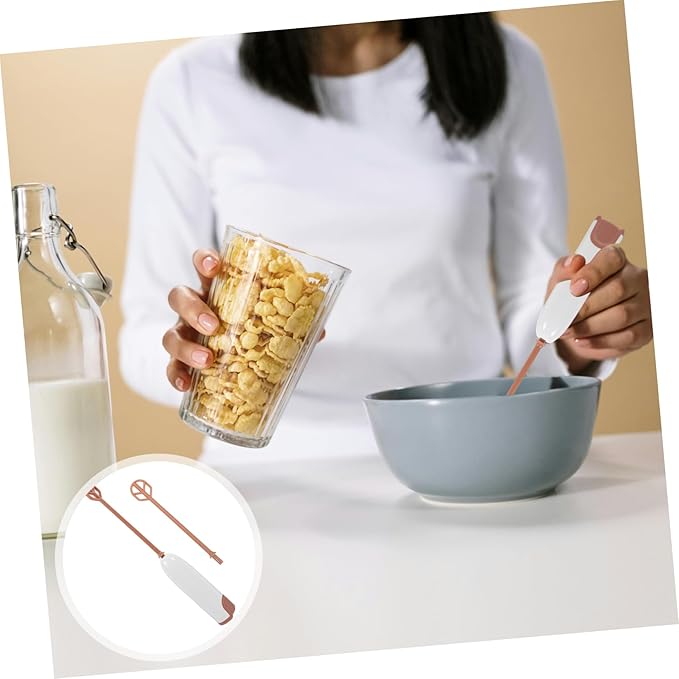 Cabilock Portable Handheld Electric Mixer Stirrer for Milk Powder Protein Shakes Detachable Design for Easy Cleaning Lightweight Drink Mixer for Parents Go Use Stirring Rods Warm White