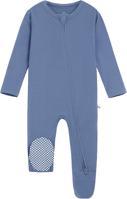 Baby Footie Romper Pajamas Unisex Newborn Infant Pjs Soft Rompers Viscose from Bamboo Sleepwear