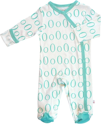 Babysoy Organic Newborn Baby Alphabet Footie Onepiece with Feet (06-12 Months, O)