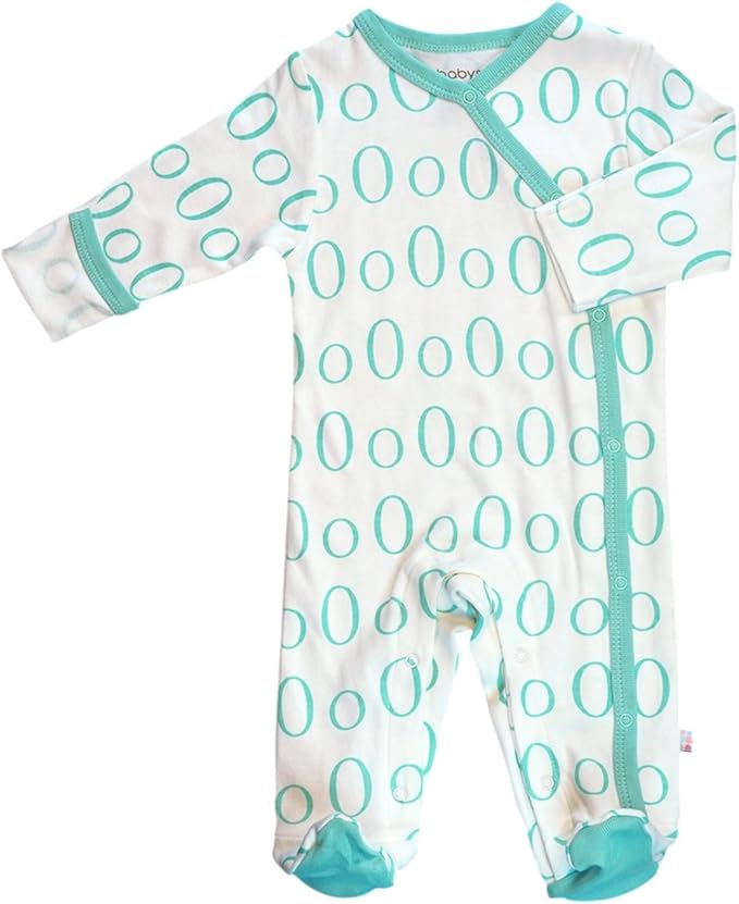 Babysoy Organic Newborn Baby Alphabet Footie Onepiece with Feet (03-06 Months, O)