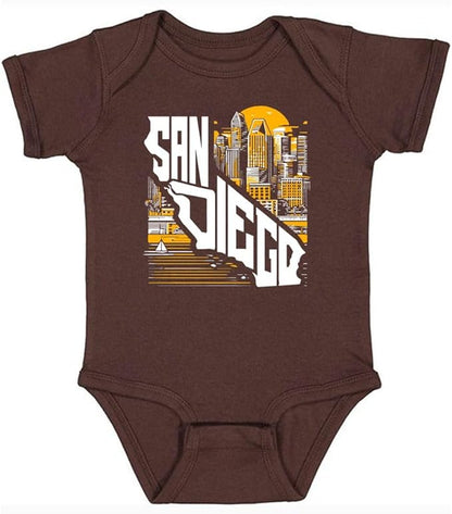 Xtreme Apparrel Hometown State Outline Kid's Bodysuit for Baseball Fans
