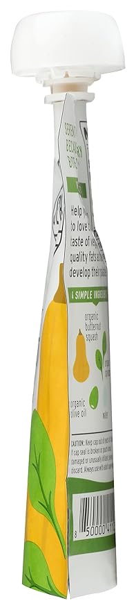 Serenity Kids 6+ Months USDA Organic Veggie Puree Baby Food Pouches | No Sugary Fruits or Added Sugar | Allergen Free | 3.5 Ounce BPA-Free Pouch | Butternut Squash & Spinach | 1 Count