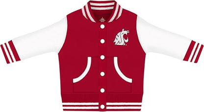 Creative Knitwear College Baby Varsity Jacket Lightweight - Team Logo, Multiple Colors, Unisex, (0 Months - 4T)