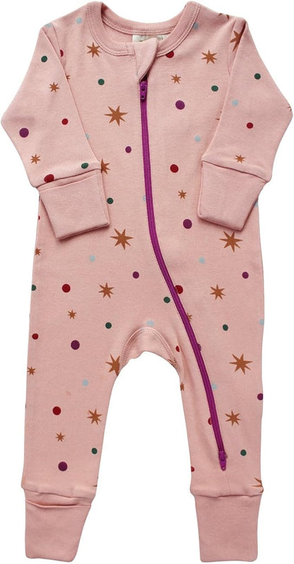 PARADE Organic Holiday Print '2-Way' Zip Romper