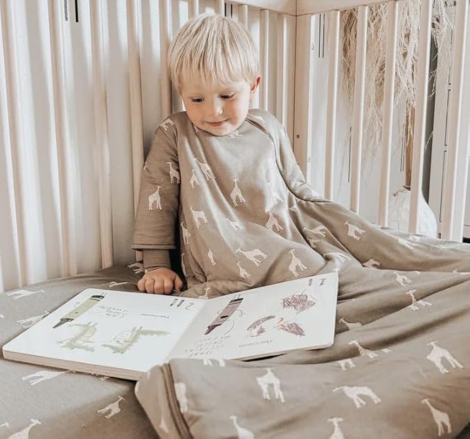 GUNAMUNA Unisex Long-Sleeve Sleep Sack, Wearable Sleep Bag for Toddlers and Babies, Soft Rayon, 2.6 TOG