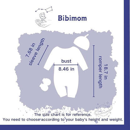 Baby Romper with Baby Mittens & Newborn Hats Footless Long Sleeve Solid Onesie Hi Im New Here