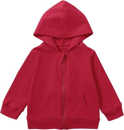 ROMPERINBOX Baby Hoodie for Boy Girl, Full Zip-up Lightweight Thin Jackets Coat Sweatshirts 0-24 Months