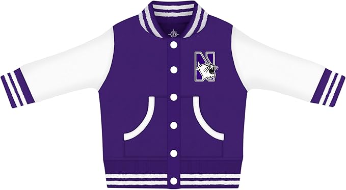Creative Knitwear College Baby Varsity Jacket Lightweight - Team Logo, Multiple Colors, Unisex, (0 Months - 4T)