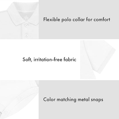 Creative Knitwear College Baby Polo Bodysuit Solid - Team Logo, Multiple Colors, for Boys & Girls (0-12 Months)