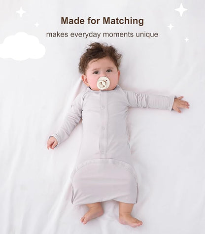 Baby Sleeper Gown Viscose from Bamboo Newborn Nightgowns Unisex Long Sleeve Sleep Sack