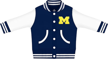 Creative Knitwear College Baby Varsity Jacket Lightweight - Team Logo, Multiple Colors, Unisex, (0 Months - 4T)