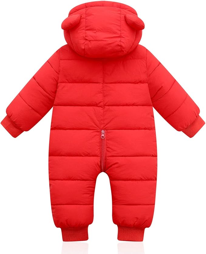 Happy Cherry Baby Snowsuit Winter Coat Warm Hoodie Romper Puffer Jacket