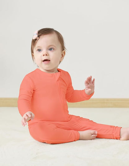 Baby Zippered Rompers Newborn Pajamas Sleepers Long Sleeve Jumpsuits Infant Zipper Romper-Viscose from Bamboo