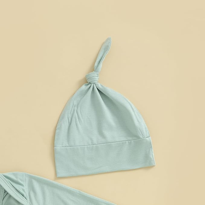 Newborn Knotted Gown 2 Pack Plain Sleeper for Baby Boy Girl Coming Home Outfit