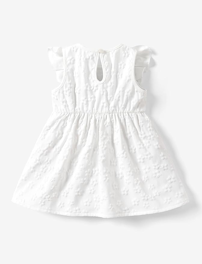 PATPAT Toddler Baby Girls Summer Dresses Spring Clothes Flower Sundress Ruffle Sleeve Bowknot 3-24 Months