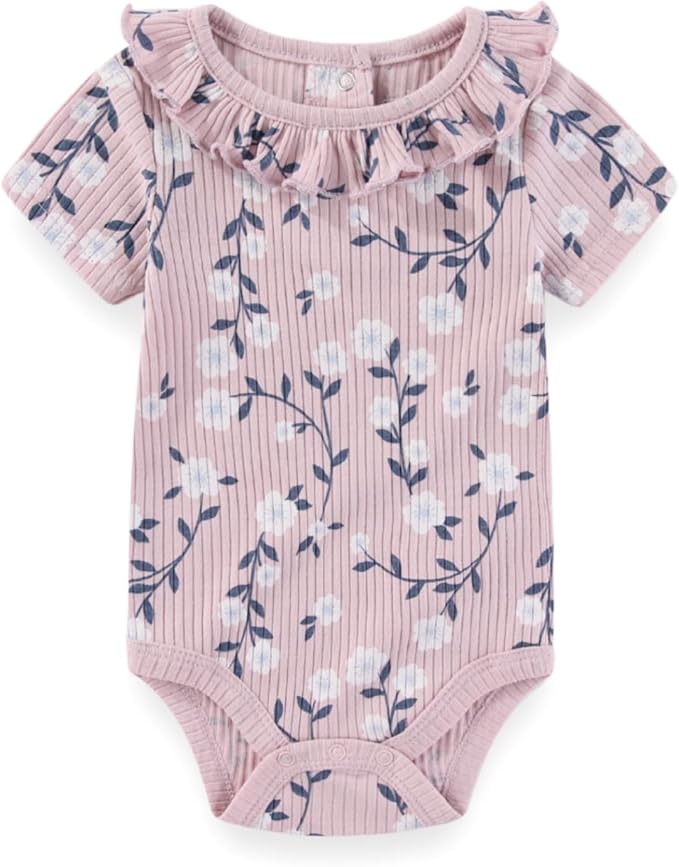 Baby Boy Girl Bodysuit 5 Pack Cotton Short Sleeve Romper Soft Baby Clothes Outfit 0-12 Month