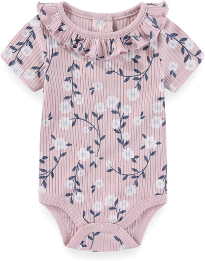 Baby Boy Girl Bodysuit 5 Pack Cotton Short Sleeve Romper Soft Baby Clothes Outfit 0-12 Month