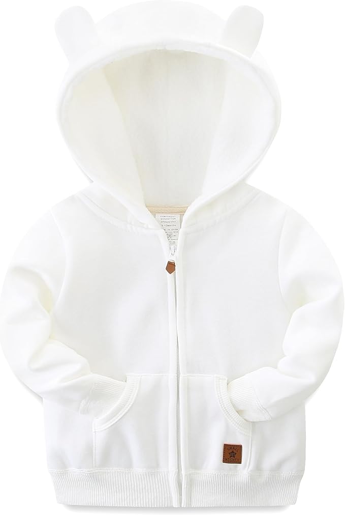 Baby Girls Boys Warm Adorable Hooded Zip Coat for Fall Spring Outerwear 3-24M Kids Jacket
