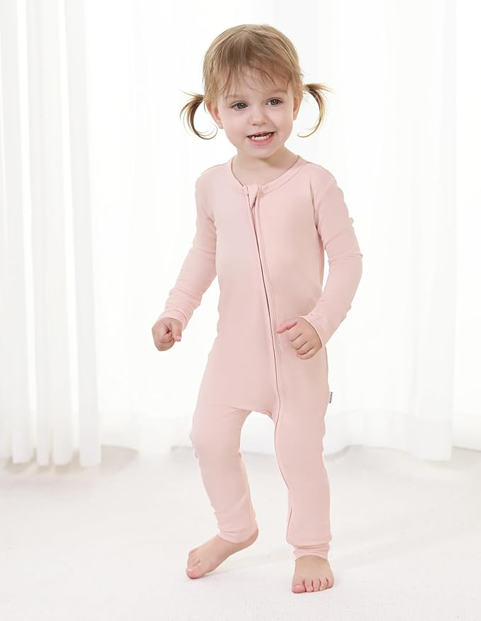 Baby Zippered Rompers Newborn Pajamas Sleepers Long Sleeve Jumpsuits Infant Zipper Romper-Viscose from Bamboo