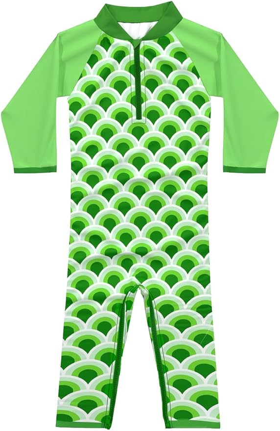 weVSwe Baby Toddler UPF 50+ Sun Protection Rash Guard Long Sleeve Swimsuit with Crotch Zipper
