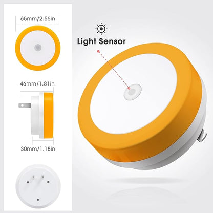 Briignite Amber Night Light Orange, LED Night Lights for Kids, 4 Pack, Plug in Night Light, Hallway Lights, Wall Light, Nightlight for Adult, 0.6W 60LM