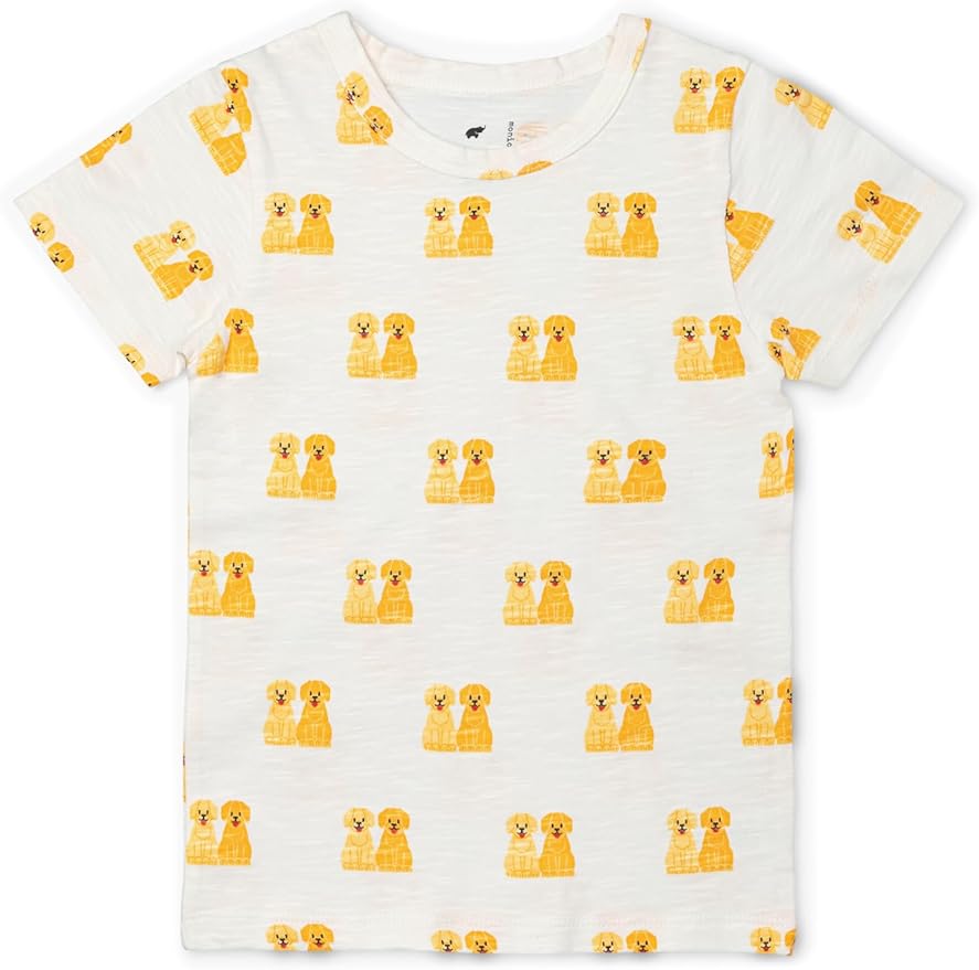 Monica + Andy Crewneck Tee, 100% Organic Cotton Clothes for Girls & Boys, Printed T-Shirt Sizes for Kids, Toddler & Baby