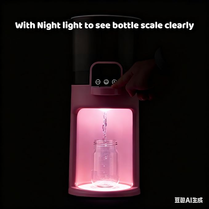 Instant Baby Bottle Warmer,Warm Water Dispenser for Making Formula Bottle Instantly,Detachable Container Easy Cleaning,24/7 Keep Warm, Adjustable Temperature(Pink,110V Only)