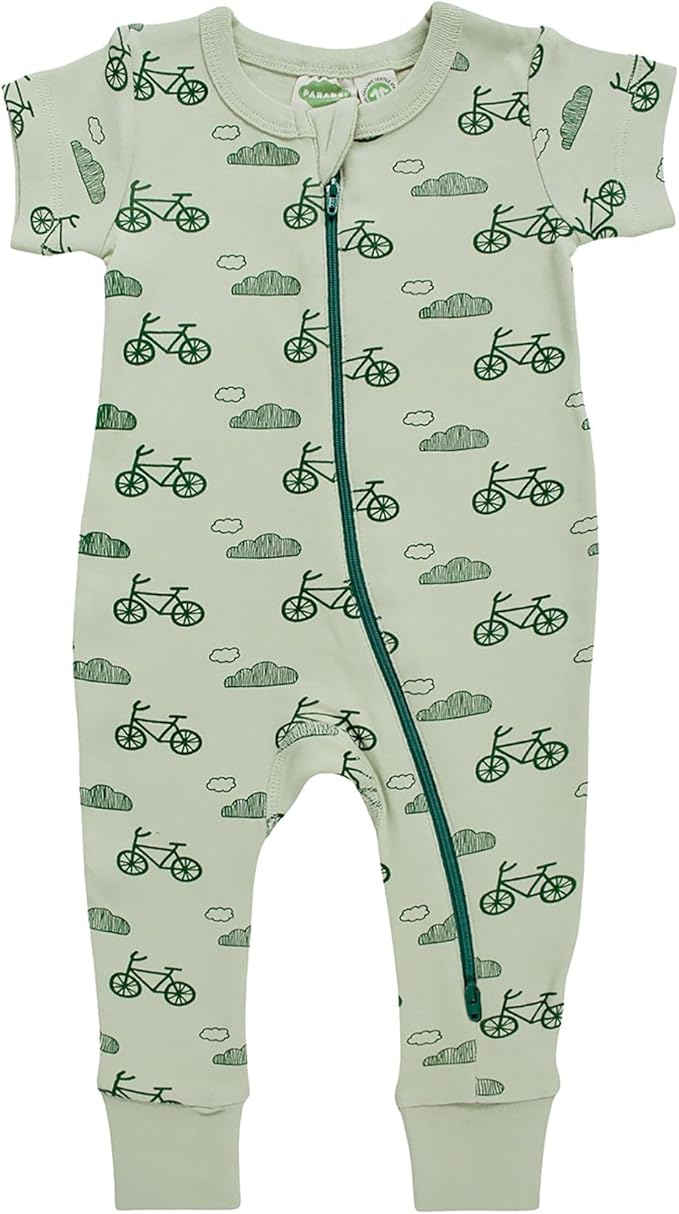 PARADE Organic Signature Print '2-Way' Zip Romper - Short Sleeve