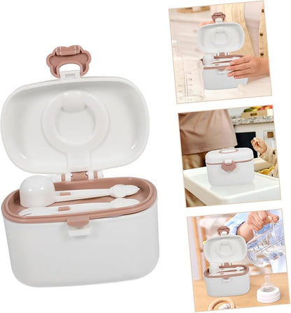 Portable Cartoon Formula Dispenser Container for Travel Sealed Food Jar Scoop Compact Powder Holder for Go Use for Busy Parents