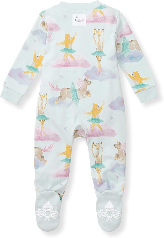 Burt's Bees Baby Girls' Organic Cotton Sleep and Play Footed Pajamas