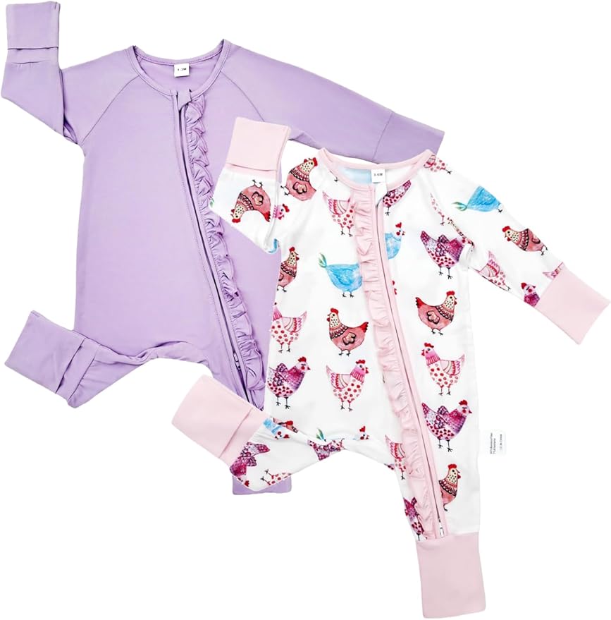 Bow Dream Baby Girl Romper Jumpsuit Bamboo Rayon Baby Clothes Boys & 2 Way Zipper Outfit Baby Clothes for Girls