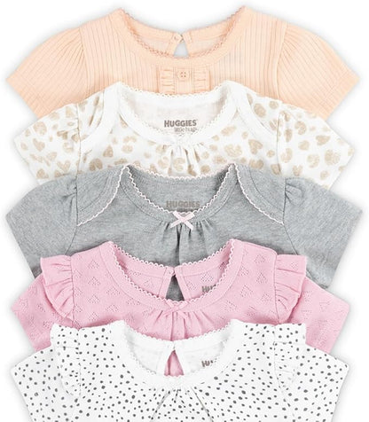 HUGGIES unisex-baby 5-pack Elevated Bodysuit