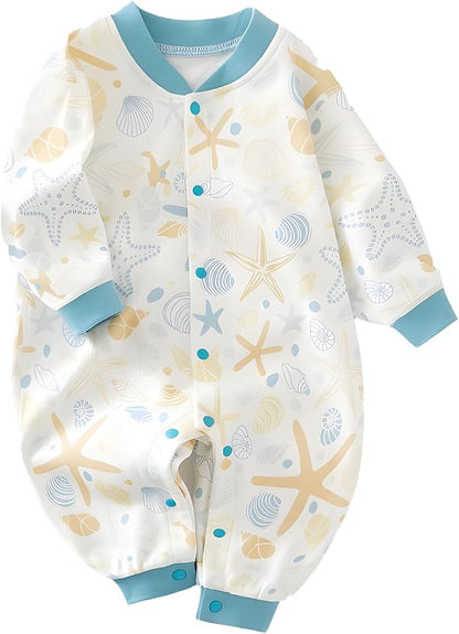 100% Organic Cotton Soft 3-24 Months Unisex Footless Newborn Baby Sleepers Pajamas Romper Boys Girls Long Sleeve