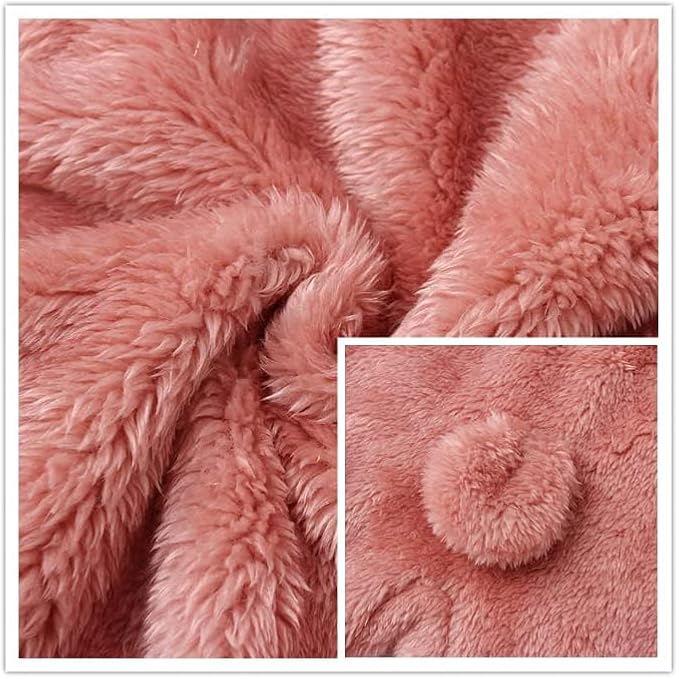 CAHL&FAUO Newborn Snowsuit Baby Cartoon Bear Onesie Warm Fleece Hooded Romper Jumpsuit