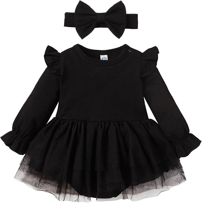Magic Park 0-18M Infant Bodysuit Tutu Dress Baby Girl Romper Dress Toddler Solid Color Tulle Skirt Baptism Holidays Outfits