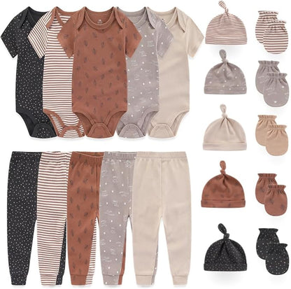 Kiddiezoom Unisex Baby Layette Essentials Giftset Clothing Set 19-Piece For Newborn Baby