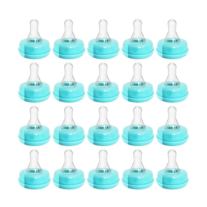 Blue Baby Bottle Nipples 20-Pack – Universal Fit, BPA-Free, Anti-Colic Design for Newborns, Infants, and Toddlers (20 Count, Pack of 1, Standard Flow)